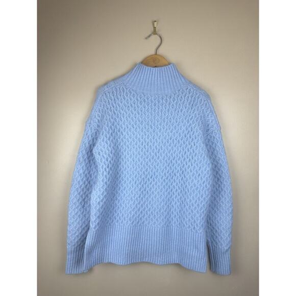 Nordstrom Cable Knit Mock Neck Light Blue Sweater Womens Size XS - Picture 6 of 15